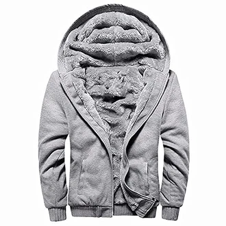 MANLUODANNI Kapuzenpullover Herren Classic Hoodies Sweater Casual Kapuzenpulli Grau