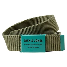 JACK&JONES Men's JACXANDER Woven Belt Webgürtel, Oil Green, 105
