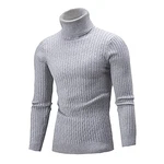 Asija Herren Rollkragen Pullover Sweater Grau