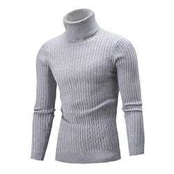 Asija Herren Rollkragen Pullover Sweater Grau