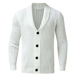 Herren Pullover Strickjacke Schalkragen Slim Fit Herbst Winter Freizeit Jacke Sommer Moderne Männer Pulli Grobstrick Sweatjacke Langarm Mantel Hoodie Bluse