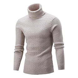Asija Herren Rollkragen Pullover Sweater Grau