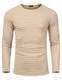 COOFANDY Herren Zopfstrick Pullover Rundhals Streifen Lässig Langarm Pullover,Khaki,Mittel