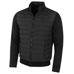 Herren Hybrid gesteppte Fleece Jacke - Schwarz - S