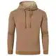 JustSun Herren Hoodie Kapuzenpullover Pullover Herren Karierter Jacquard Hooded Hoodie Khaki M