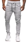 Cassiecy Herren Hose Jogger Chino Cargo Jeans Hosen Stretch Sporthose mit Taschen Slim Fit Freizeithose Hellgrau
