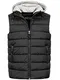 Indicode Herren Stockton Steppweste mit Abnehmbarer Jersey-Kapuze und 3 Taschen   Regular fit Herrenweste gefütterte Weste in Daunenjacken-Optik Markenweste für Männer Black M