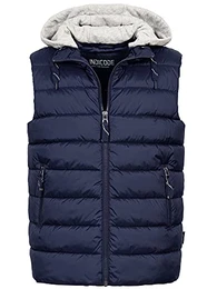 Herren Stockton Steppweste mit abnehmbarer Jersey-Kapuze Herrenweste Weste Navy L