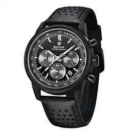 BENYAR Herren Uhren Lederarmband Armbanduhr Analog Quarzuhr Uhren für Männer Mode Sport Chronograph Wasserdicht Herren Elegantes Geschenk