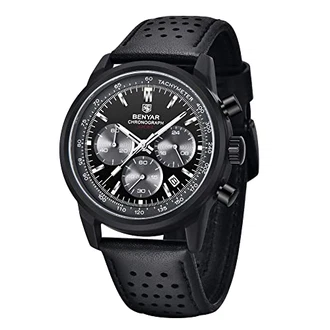 BENYAR Herrenuhr Chronograph Quarzwerk Blau/Schwarz