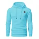 YuKaiChen Pullover Herren Arbeitspullover Waffel-Stoff Fleece Hooded Sweat Sweatshirt Himmelblau M
