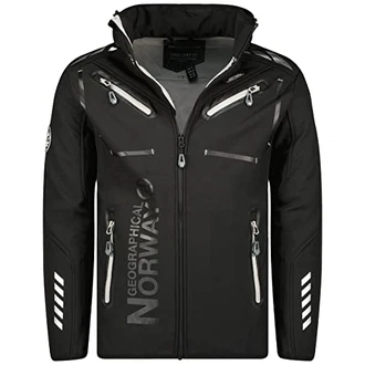 Geographical Norway Herren Softshell Funktions Outdoor Jacke im Bundle mit urbandreamz Beanie Schwarz/Silber Geographical Norway Herren Softshell Funktions Outdoor Jacke im Bundle mit urbandreamz Beanie Schwarz/Silber