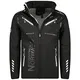 Geographical Norway Herren Softshell Outdoor Jacke Rainman Turbo-Dry Kapuze (Schwarz - Silber, M)