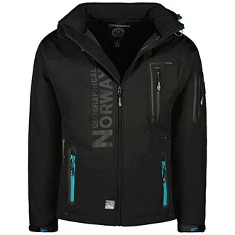 Geographical Norway Herren Softshell Funktions Outdoor Jacke im Bundle mit urbandreamz Beanie Schwarz/Blau Geographical Norway Herren Softshell Funktions Outdoor Jacke im Bundle mit urbandreamz Beanie Schwarz/Blau