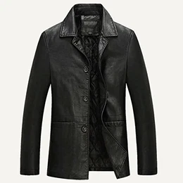 Herren Lederjacke - Business Lederjacke Herren Dick Warm Liner Windbreaker Herren Pu Lederjacke Vatergeschenk Plus Größe Mit Taschen,Schwarz,XXL