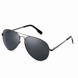 Sonnenbrille Herren Pilotenbrille Polarisiert Outdoor Unisex UV400 Pilot Polarisierte Sonnenbrille-Schwarz/Asche
