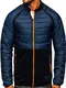 BOLF Herren Übergangsjacke Steppjacke Stehkragen Daunenjacke Reißverschluss Sportjacke Zip Wärme Freizeit Sport Basic Outdoor Casual Style M10015 Dunkelblau M [4D4]