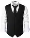 PARKLEES Herren Hipster Urban Design Business formelle Weste Slim Fit Anzug Smoking Kleid Weste, Schwarz , M