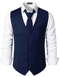 Herren Hipster Urban Design Business formelle Weste Slim Fit Anzug Smoking Kleid Weste, navy, M