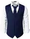 PARKLEES Herren Hipster Urban Design Business formelle Weste Slim Fit Anzug Smoking Kleid Weste, navy, M