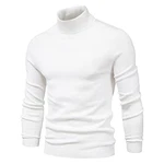 SHOUJIQQ Winter Herren Rollkragenpullover Weiß