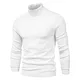 SHOUJIQQ Winter Herren Pullover Rollkragenpullover - Lässige Einfarbige Langarmpullover, Plus Größe Schlanke Strickjacke Für Herren Bottoming Shirt Außenbekleidung Bekleidung,Weiß,Mittel