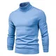 SHOUJIQQ Winter Herren Pullover Rollkragen Pullover - Lässige Einfarbige Langarm Pullover, Plus Größe Schlanke Strickjacke Für Herren Bottoming Shirt Außenbekleidung Kleidung,Hell,Blau,Mittel