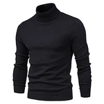 SHOUJIQQ Winter Herren Rollkragenpullover Schwarz