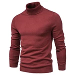 SHOUJIQQ Winter Herren Rollkragenpullover Rot