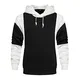 MANLUODANNI Hoodie Herren, Herren Kapuzenpullover Pullover Sweatshirt Herren Kapuzen Hoodies Langarm Casual Vintage Farbblock mit Tasche Weiß Schwarz M