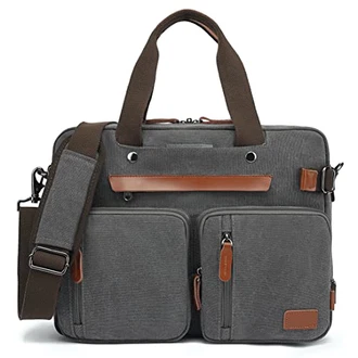 CoolBELL umwandelbar Aktentasche Messenger Bag Umhängetasche Laptop Tasche Business Backpack Multifunktions Reise Rucksack Grau