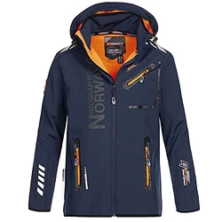 Geographical Norway Herren Softshell Funktions Outdoor Jacke im Bundle mit urbandreamz Beanie Navy