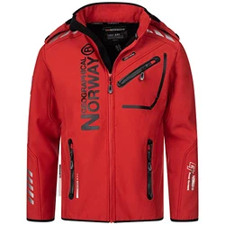 Geographical Norway Herren Softshell Funktions Outdoor Jacke im Bundle mit urbandreamz Beanie Rot