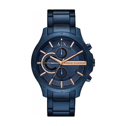 Herrenuhr Chronograph Edelstahl blau, AX2430