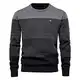 HUIPYOU Herren Pullover Herren gestreifter Kontrast Pullover Herren schmaler Rundhals gestreifter Pullover Herren Pullover Casual Top
