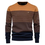 SSBZYES HUIPYOU Herren Pullover gestreifter Kontrast Rundhals Casual Top Rot
