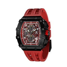Uhren Herren Herrenuhr Tonneau Luxus Armbanduhr 50M wasserdicht Saphirglas Japanisches Quarzwerk Silikonarmband Chronograph A Level Leuchtend Business Sports Fashion Casual Uhren