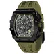 TSAR BOMBA Herren Uhr Tonneau Chronograph 50M Wasserdichter Luxus Skelett Daydate Armbanduhr Stilvolles Cool Tauchen Sport Männer Uhren Japanisches Quarzwerk Saphirglas Geschenk für Männer