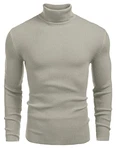 COOFANDY Herren Rollkragen Pullover Langarmshirt Slim Fit Basic Sweater Seladongrün