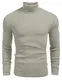 COOFANDY Pullover Rollkragen Herren Slim fit Langarmshirt Strickpullover Sweater ShirtSeladongrün M