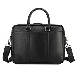Herren Aktentasche Arbeitstasche Businesstasche Leder Herrentasche für Arbeit Laptoptasche im Business mit Großer Kapazität (Schwarz 311N)