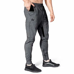 Jogginghose Herren Baumwolle Sporthose Joggers Trainingshose Fitness Slim Fit Hose(Dunkelgrau,L)
