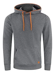 riverso Herren Kapuzenpullover RIVEnno Hoodie Sweatshirt Pullover Kapuze Kängurutaschen Regular Fit Einfarbig Baumwolle Grau M, Größe:M, Farbe:Grey Melange Standard 2 (23300)