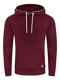 riverso Herren Kapuzenpullover RIVEnno Hoodie Sweatshirt Pullover Kapuze Kängurutaschen Regular Fit Einfarbig Baumwolle Rot M, Größe:M, Farbe:Port Red (15400)