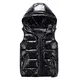 Lomelomme Steppweste Herren Weste Glänzend mit Kapuze Winterweste Leicht Outdoor Bodywarmer Reißverschluss Slim Fit Gepolsterte Weste Wärme Freizeit Stehkragen Funktionelle Sportweste Daunenweste