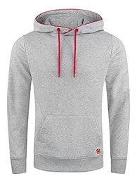 Herren Kapuzenpullover RIVEnno Hoodie Sweatshirt Pullover Kapuze Kängurutaschen Regular Fit Einfarbig Baumwolle Grau M, Größe:M, Farbe:Grey Melange Standard 1 (23200)