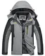 KEFITEVD Skijacke Herren Warm Winterjacke Thermo Übergangsjacke Herbst Winter Regenjacke Atmugnsaktiv Softshelljacke Männer Jacke Hellgrau M
