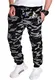 RMK Herren Hose Jogginghose Trainingshose Sporthose Fitnesshose Sweatpants Uni Einfarbig H.03H.03 (M, Camou-schwarz)