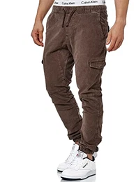 Herren Walker Cargohose (Cord-Stretch) Cargo Hose Cordhose Kord Baumwollhose Dk Brown M