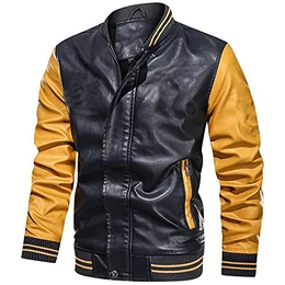 Briskorry Lederjacke Herren mit Kapuze Kunstleder Motorradjacke Gepolsterte Fleece-Futter Winter Mäntel Warme Winddichte PU Übergangsjacke Reißverschluss Bomberjacke Cargojacke Freizeitjacke